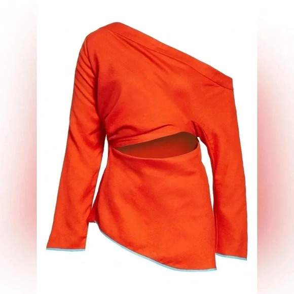 Richard Malone Draped Split One-Shoulder Hand Woven Virgin Wool Top Runway - Picture 2 of 15